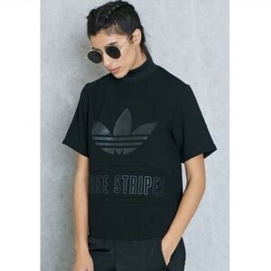 Adidas- Trefoil Three Stripe High Neck Tee Shirt